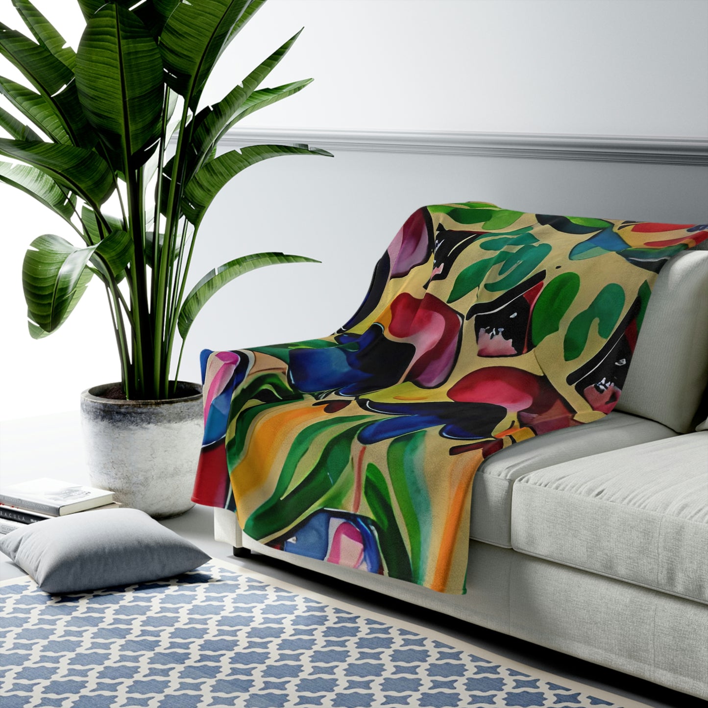 San Jose Velveteen Plush Blanket (Watercolor)