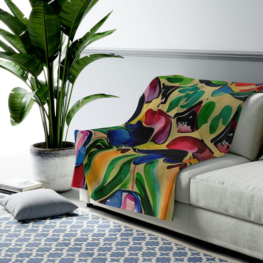 San Jose Velveteen Plush Blanket (Watercolor)