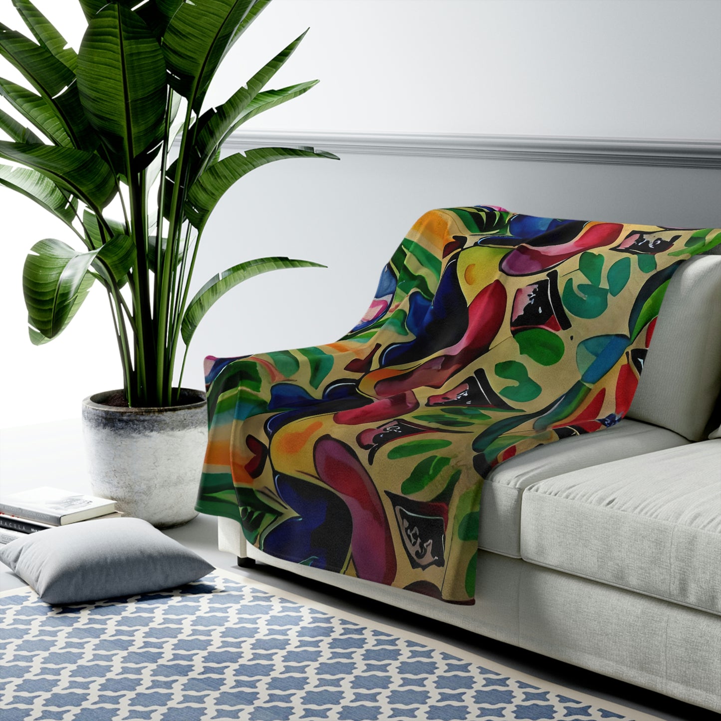 San Jose Velveteen Plush Blanket (Watercolor)